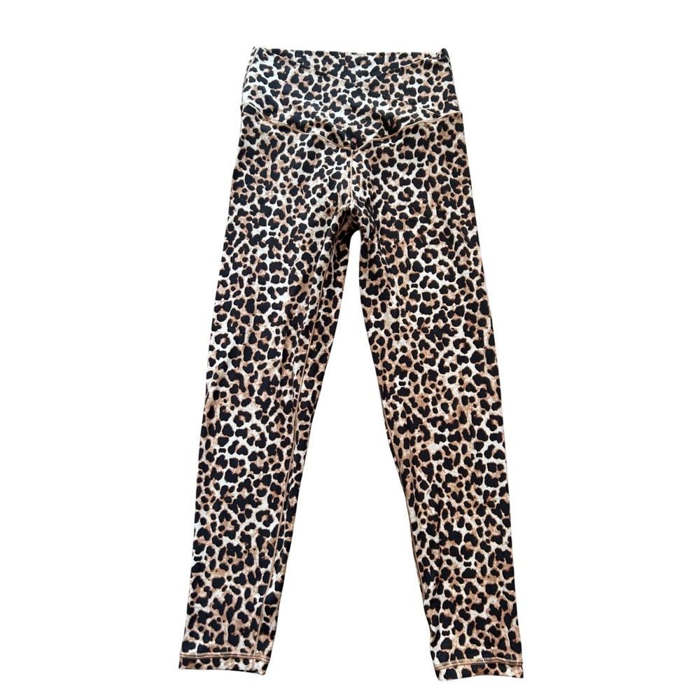 aerie Leopard Print High-Rise Leggings in Tan, Black, Cream